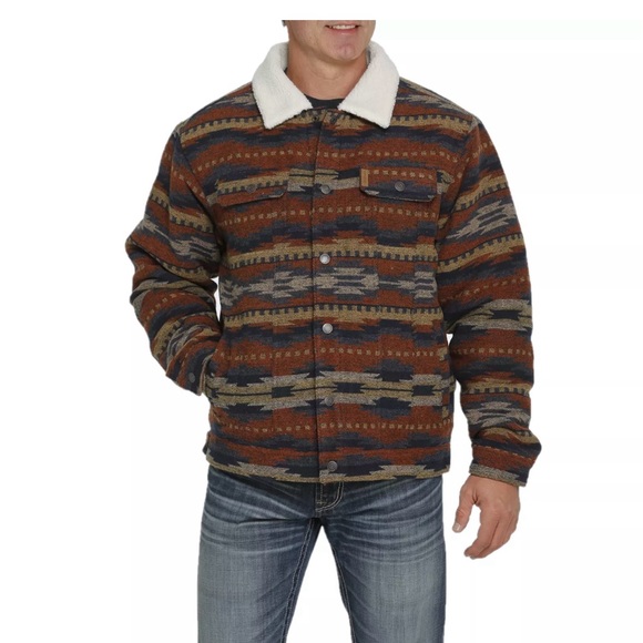 Cinch® Men's Multicolored Aztec Printed Trucker Jacket MWJ1511006 Size XL - Picture 1 of 7